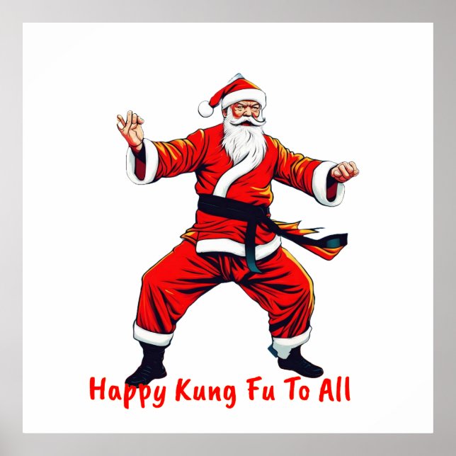 Kung Fu Fighting Santa Poster (Vorne)
