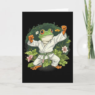 Kung Fu Frosch Kampfsport Floral Taekwondo Kickbox Karte
