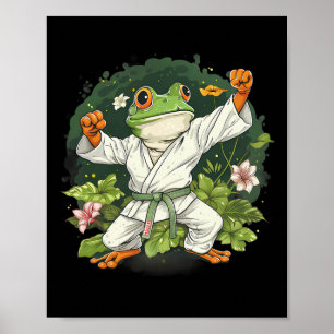 Kung Fu Frosch Kampfsport Floral Taekwondo Kickbox Poster