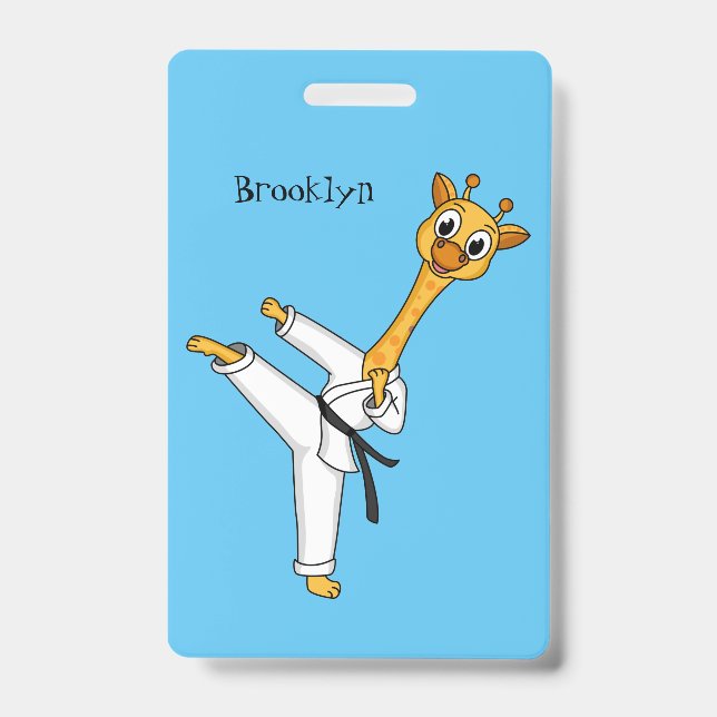 Kung Fu giraffe Cartoon Illustration Ausweis (Vorderseite)