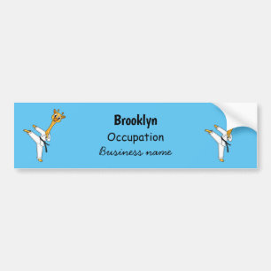 Kung Fu giraffe Cartoon Illustration Autoaufkleber