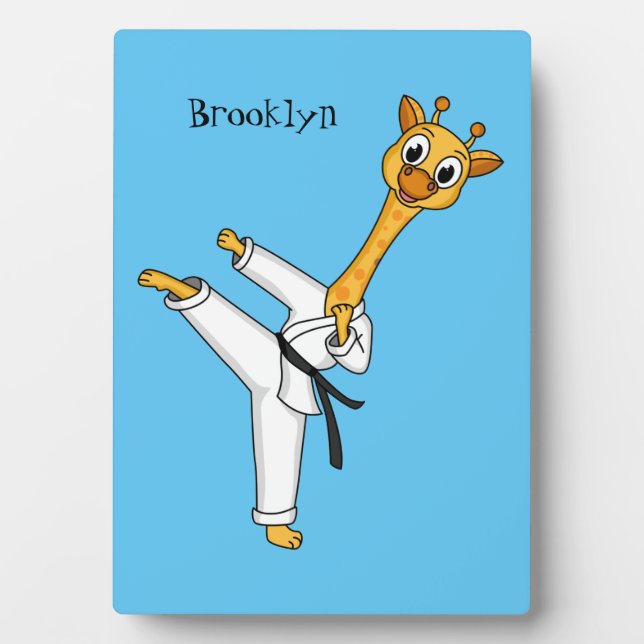 Kung Fu giraffe Cartoon Illustration Fotoplatte (Vorderseite)