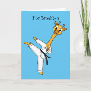 Kung Fu giraffe Cartoon Illustration Karte