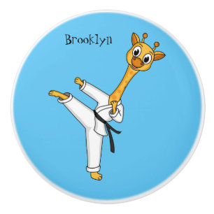 Kung Fu giraffe Cartoon Illustration Keramikknauf