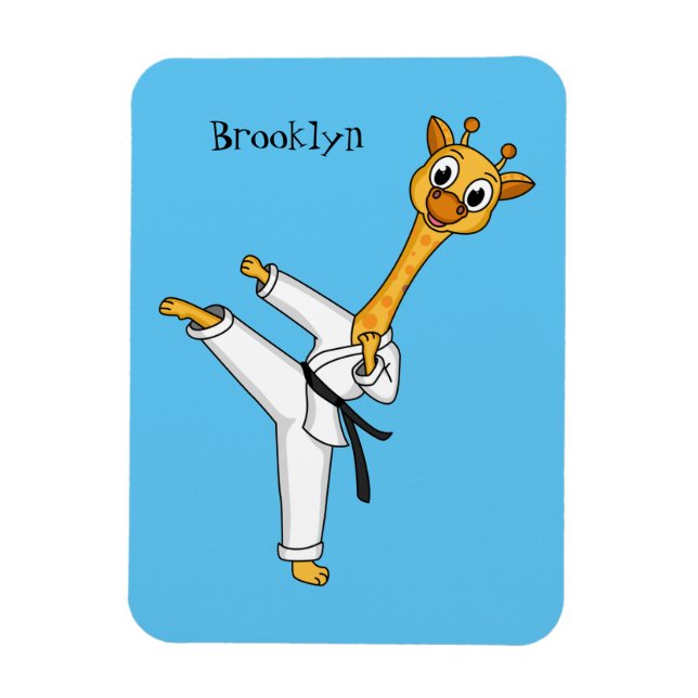 Kung Fu giraffe Cartoon Illustration Magnet (Vertikal)