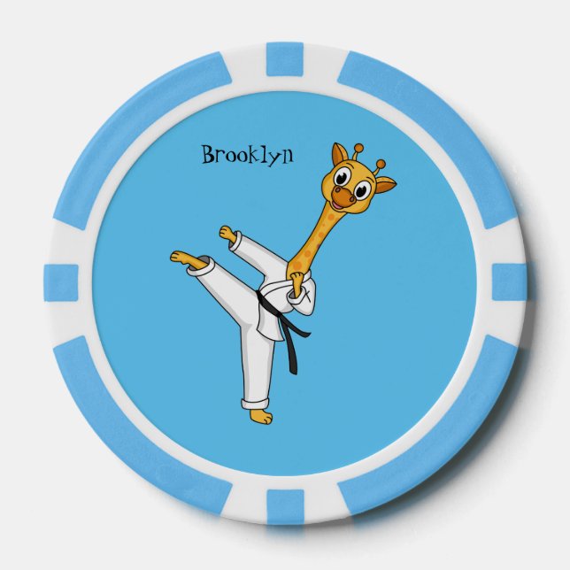 Kung Fu giraffe Cartoon Illustration Pokerchips (Vorderseite)