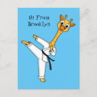 Kung Fu giraffe Cartoon Illustration