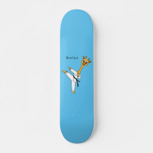 Kung Fu giraffe Cartoon Illustration Skateboard