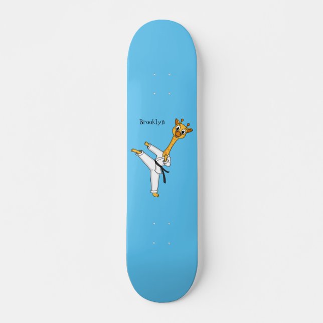 Kung Fu giraffe Cartoon Illustration  Skateboard (Vorne)
