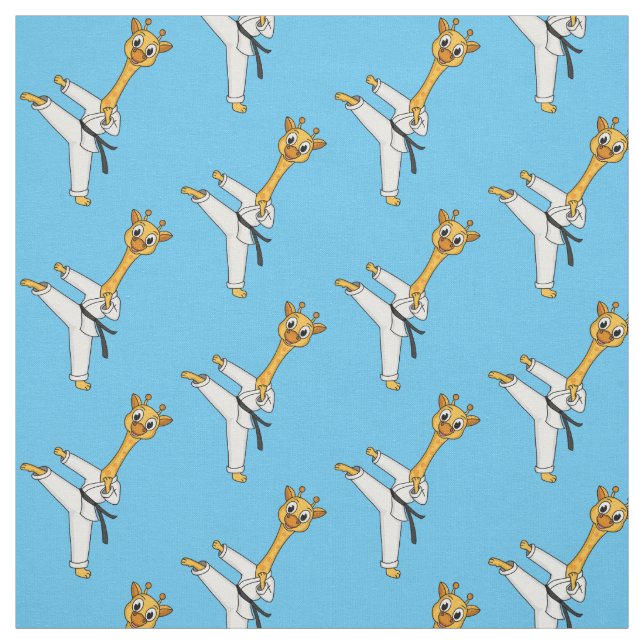 Kung Fu giraffe Cartoon Illustration Stoff (Muster)