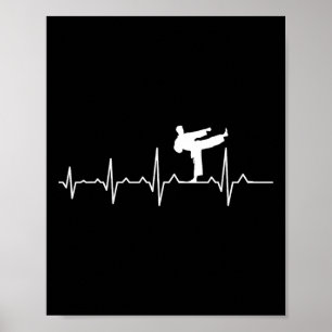 Kung Fu Karate Herzschlag Schwarzgürtel Kampfsport Poster