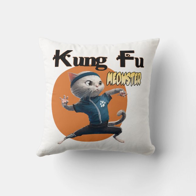Kung Fu Meowster Kissen (Rückseite)