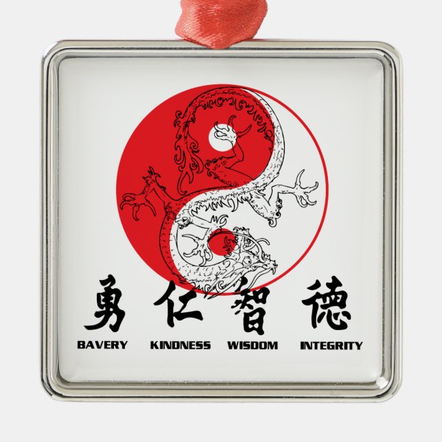 Kung Fu Silbernes Ornament (Vorne)
