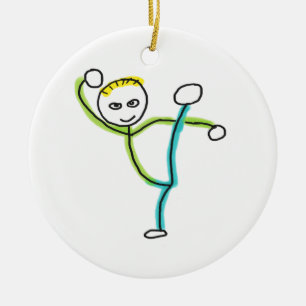 Kung Fu Stockmann Keramik Ornament