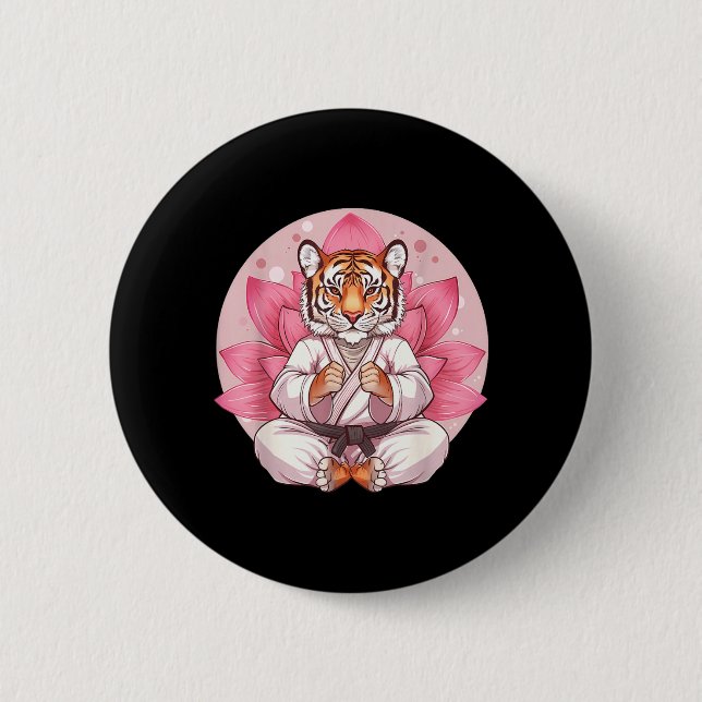 Kung Fu Tiger Kampfsport Kickboxen Taekwondo Button (Vorderseite)
