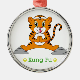 Kung Fu Tiger™ Verzierung Silbernes Ornament