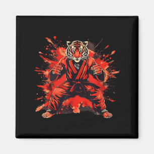 Kung Fu Tiger Wasserfarbe Mma Taekwondo Jiu-Jitsu Magnet