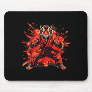 Kung Fu Tiger Wasserfarbe Mma Taekwondo Jiu-Jitsu Mousepad