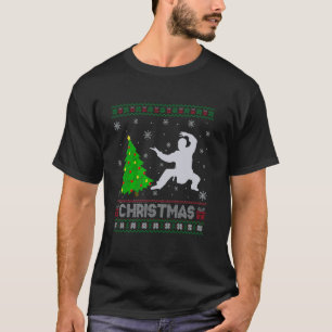 Kung Fu Xmas Tree Lighting Ugly Christmas Sweater T-Shirt