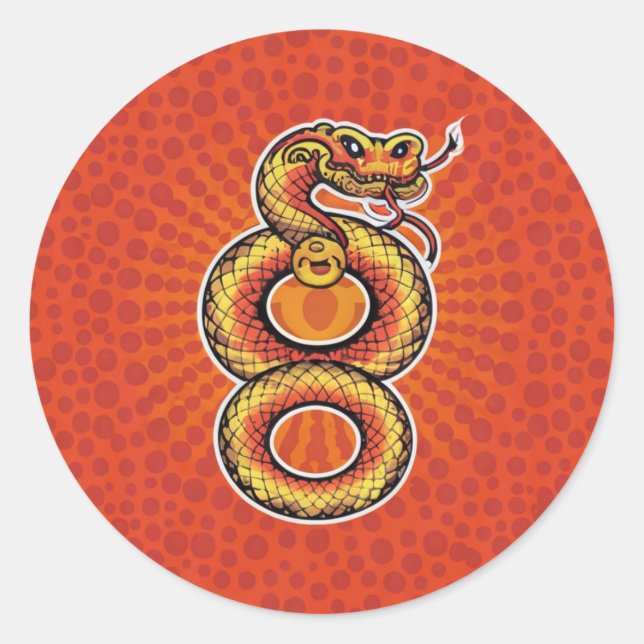 KUNG HEI FAT CHOI - DER SCHNAKE RUNDER AUFKLEBER (Vorderseite)