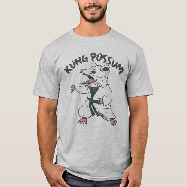 Kung Possum - Funny Karate Opossum T-Shirt (Vorderseite)