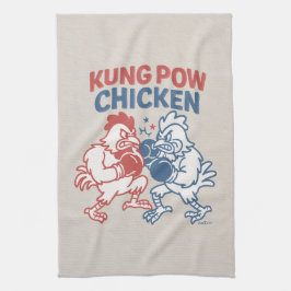 Kung Pow Chicken Funny Food Puff Geschirrtuch