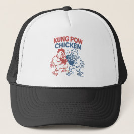 Kung Pow Chicken Funny Food Puff Truckerkappe