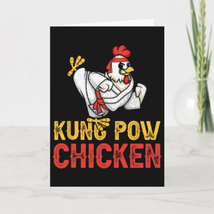 Kung Pow Huhn Lustig Karate Huhn Ninja Ein Krieger Karte