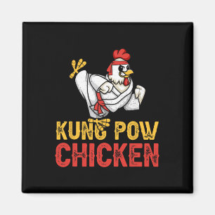 Kung Pow Huhn Lustiges Karate-Huhn Ninja Ein Krieg Magnet