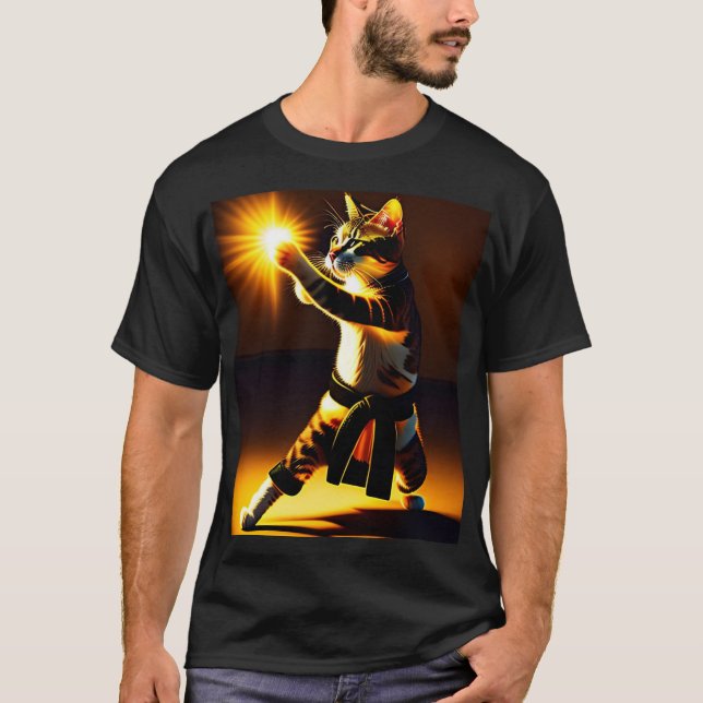 Kung Purr Fu Katze T-Shirt (Vorderseite)