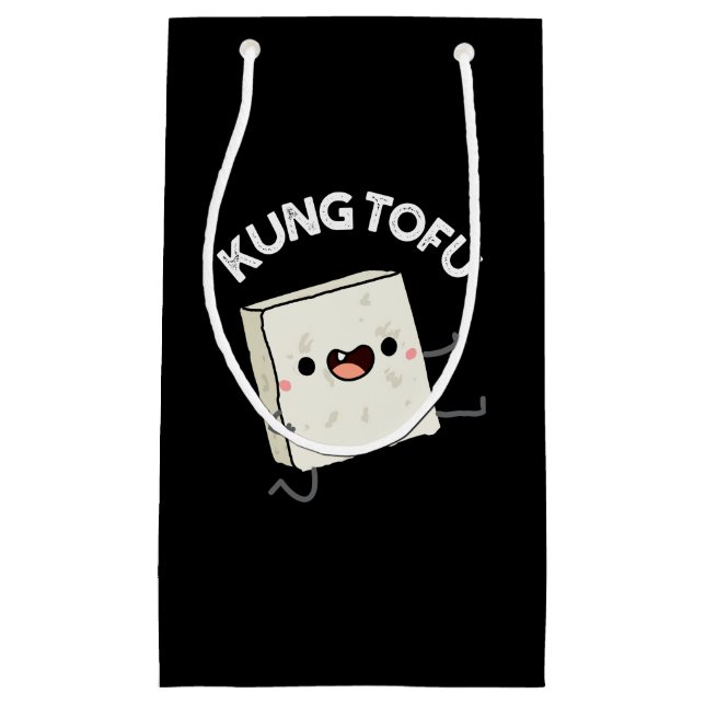 Kung Tofu Funny Kungfu Tofu Pun Dark BG Kleine Geschenktüte (Vorderseite)