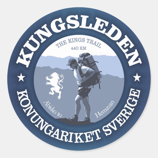 Kungsleden Runder Aufkleber (Vorderseite)