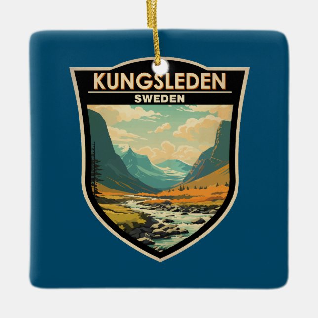 Kungsleden Schweden Reisen Kunst Vintag Keramikornament (Vorderseite)