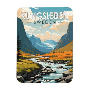 Kungsleden Schweden Reisen Kunst Vintag Magnet