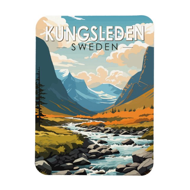 Kungsleden Schweden Reisen Kunst Vintag Magnet (Vertikal)
