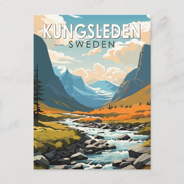 Kungsleden Schweden Reisen Kunst Vintag Postkarte (Vorderseite)