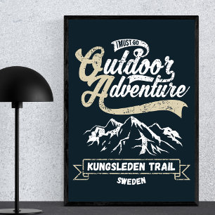 Kungsleden Trail in Lappland, Schweden - Vintag Poster