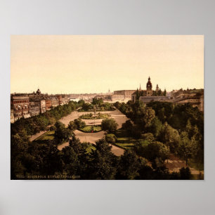 Kungstradgarden, Stockholm, Schweden, Vintage Poster