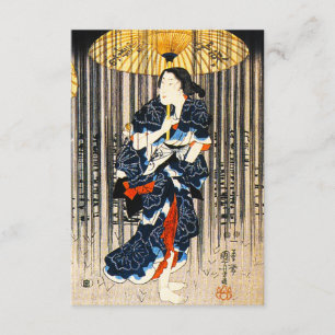 Kuniyoshi Drei Frauen mit Einladungen für Umbrella