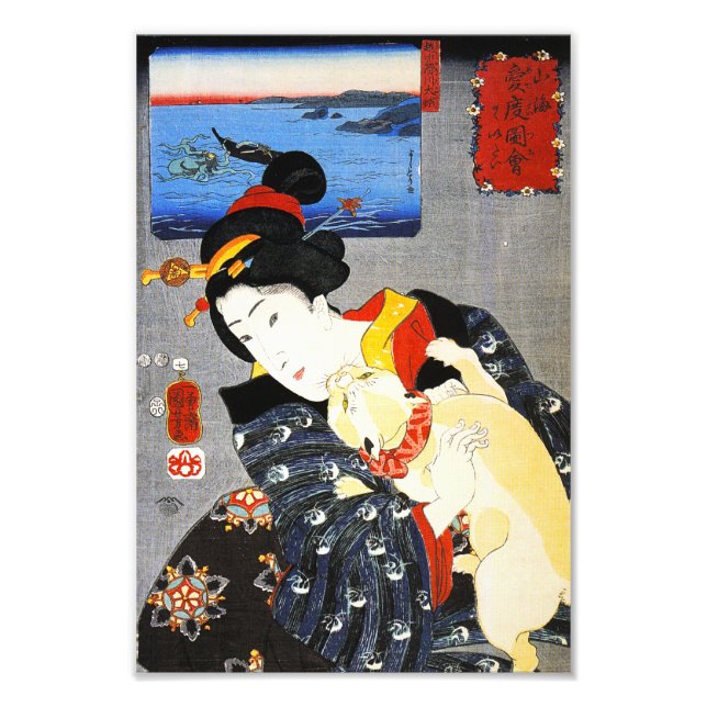 Kuniyoshi Frau mit Katapult Fotodruck (Vorne)