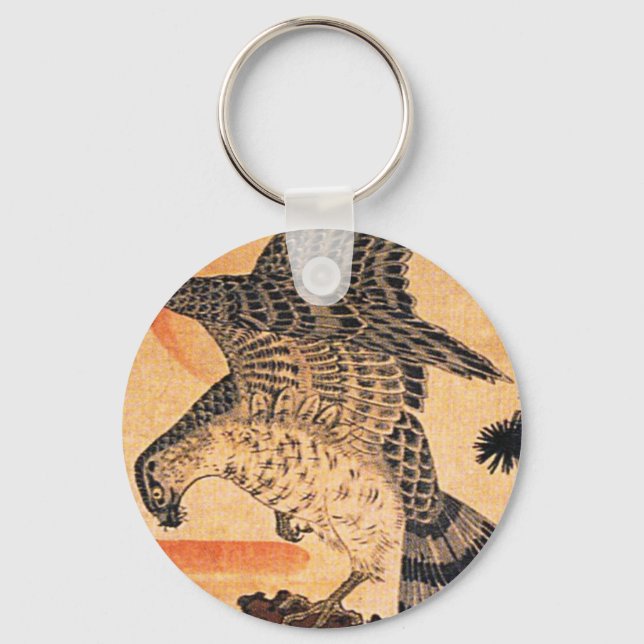 Kuniyoshi Hawk Key Chain Schlüsselanhänger (Vorderseite)