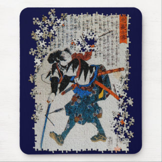 Kuniyoshi ronin puzzle Yoshida Sadaemon Kanesada Mousepad