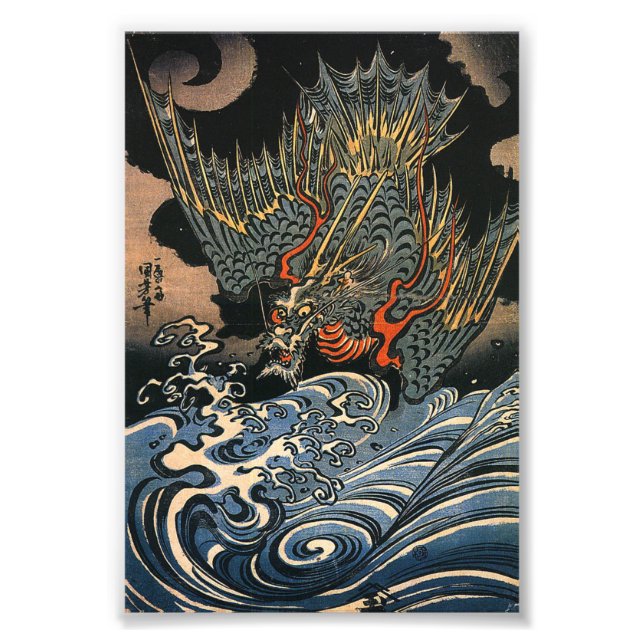 Kuniyoshi Utagawa Dragon Fotodruck (Vorne)