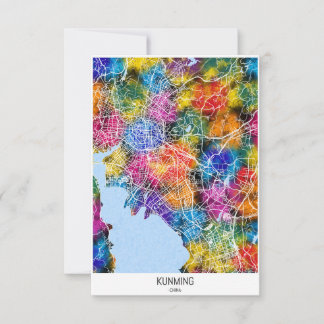 Kunming China City Map Dankeskarte