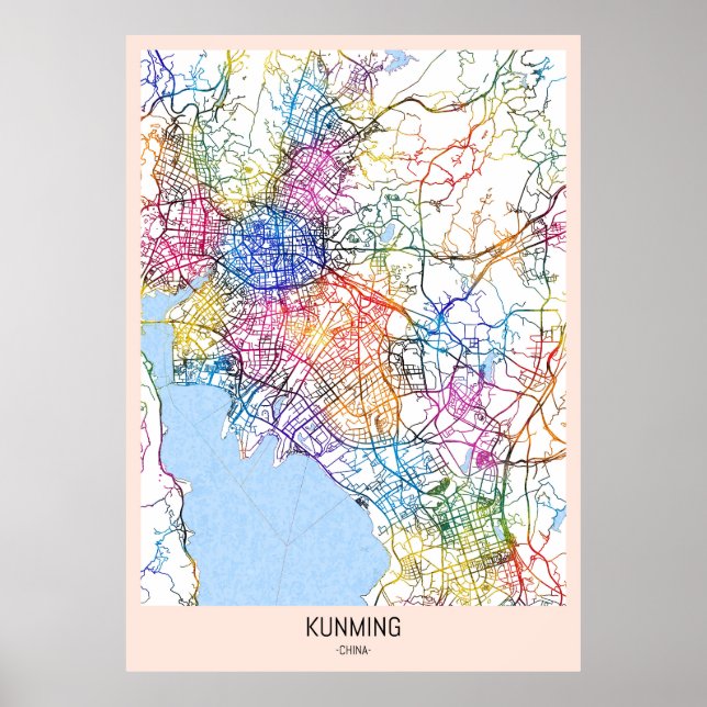 Kunming China City Map Poster (Vorne)