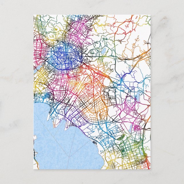 Kunming China City Map Postkarte (Vorderseite)