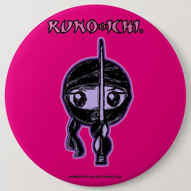 KUNOICHI Pinkish Knopf Button (Vorderseite)