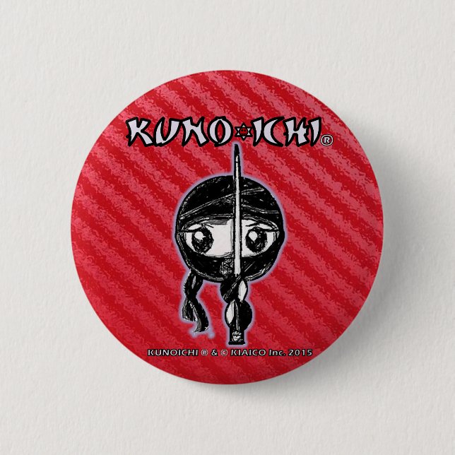 KUNOICHI* "roter Knopf " Button (Vorderseite)