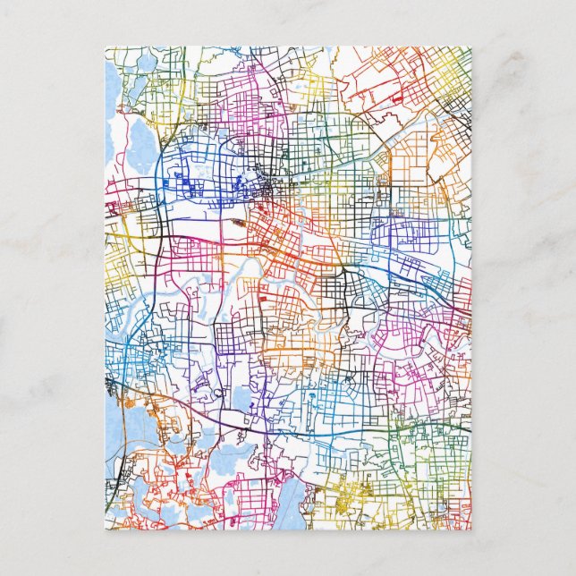 Kunshan China City Map Postkarte (Vorderseite)