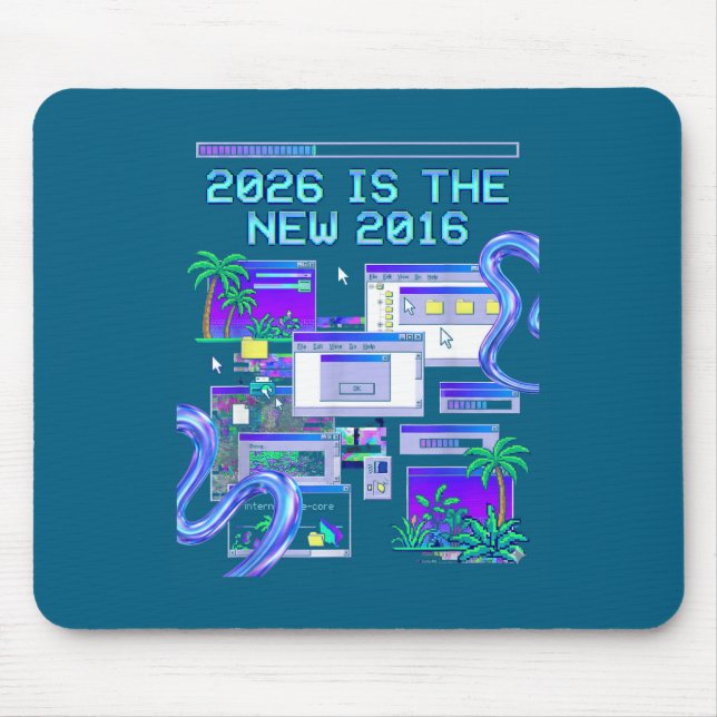 Kunst 2016 Vaporwave Pixel Computer Ästhetik Mousepad (Vorne)